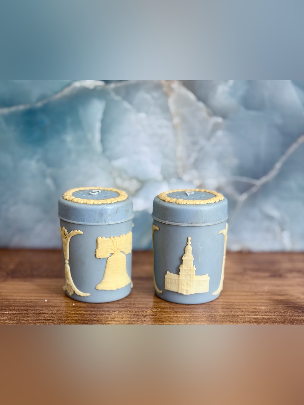 Vintage Colonial American Plastic Salt and Pepper Shakers